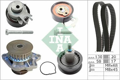 Ūdenssūknis + Zobsiksnas komplekts INA 530 0538 30 1