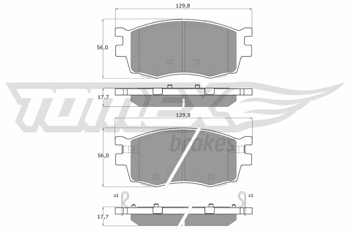 Bremžu uzliku kompl., Disku bremzes TOMEX Brakes TX 16-27 1