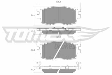 Bremžu uzliku kompl., Disku bremzes TOMEX Brakes TX 16-27 1