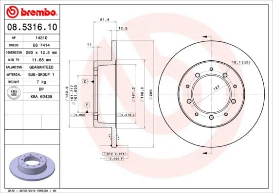 Bremžu diski BREMBO 08.5316.10 1