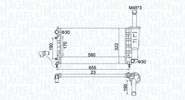 Radiators, Motora dzesēšanas sistēma MAGNETI MARELLI 350213183600 1