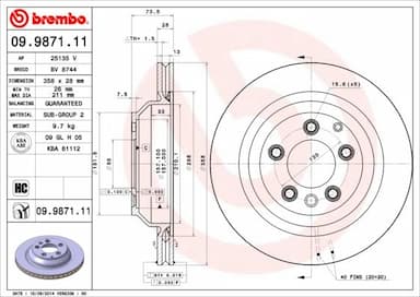 Bremžu diski BREMBO 09.9871.11 1