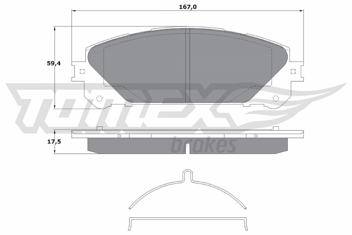 Bremžu uzliku kompl., Disku bremzes TOMEX Brakes TX 17-80 1