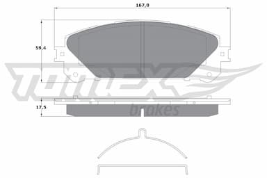 Bremžu uzliku kompl., Disku bremzes TOMEX Brakes TX 17-80 1