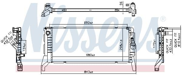 Radiators, Motora dzesēšanas sistēma NISSENS 606789 1