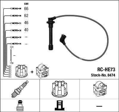 Augstsprieguma vadu komplekts NGK 8474 1