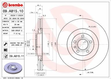 Bremžu diski BREMBO 09.A815.11 1