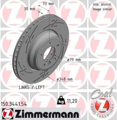 Bremžu diski ZIMMERMANN 150.3441.54 1