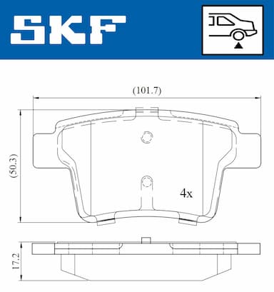 Bremžu uzliku kompl., Disku bremzes SKF VKBP 90407 2