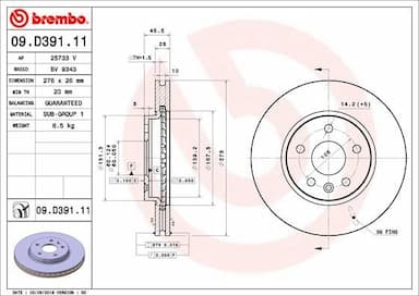 Bremžu diski BREMBO 09.D391.11 1