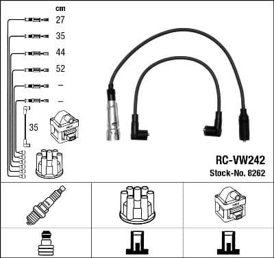 Augstsprieguma vadu komplekts NGK 8262 1