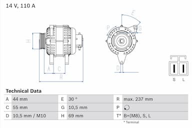 Ģenerators BOSCH 0 986 080 640 1