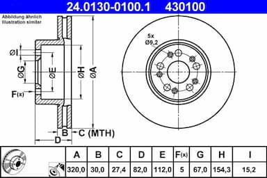 Bremžu diski ATE 24.0130-0100.1 1