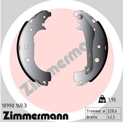 Bremžu loku komplekts ZIMMERMANN 10990.160.3 1