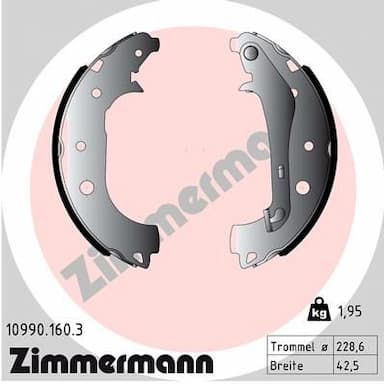 Bremžu loku komplekts ZIMMERMANN 10990.160.3 1