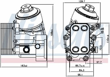 Eļļas radiators, Motoreļļa NISSENS 91154 5