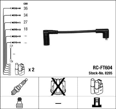 Augstsprieguma vadu komplekts NGK 8205 1