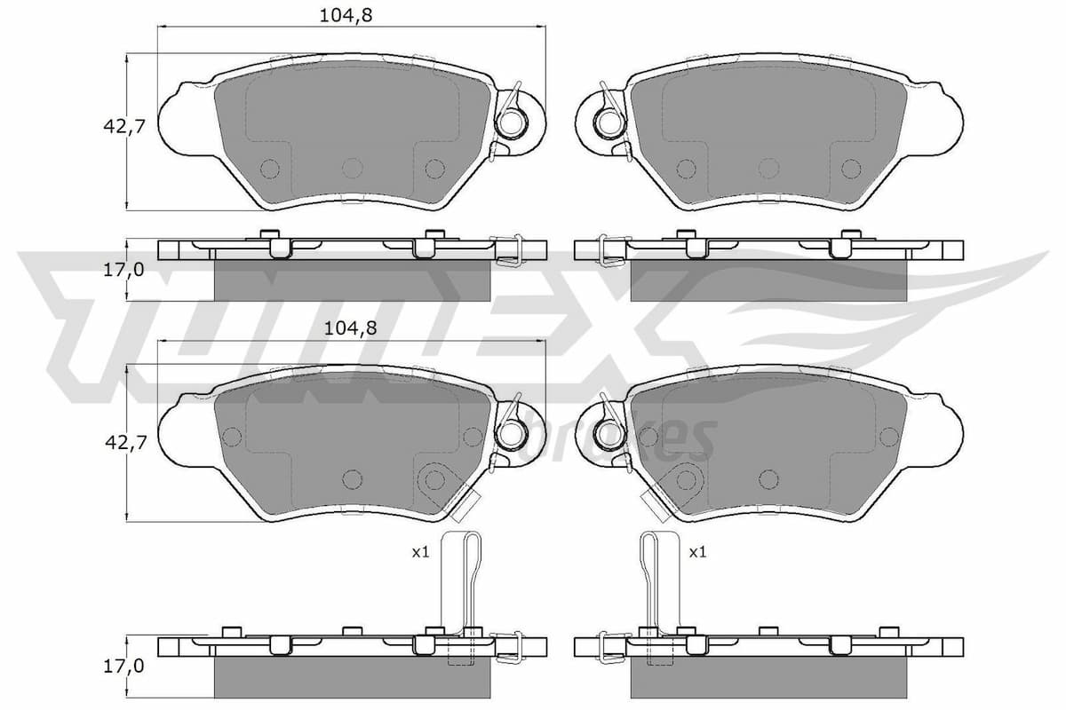 Bremžu uzliku kompl., Disku bremzes TOMEX Brakes TX 14-12 1