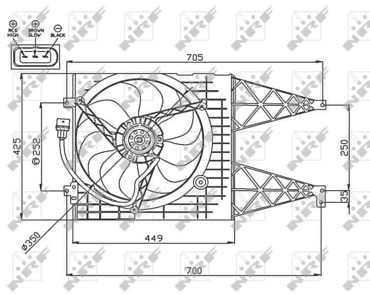 Ventilators, Motora dzesēšanas sistēma NRF 47744 1