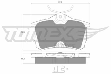 Bremžu uzliku kompl., Disku bremzes TOMEX Brakes TX 14-51 1