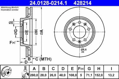 Bremžu diski ATE 24.0128-0214.1 1