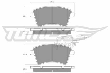 Bremžu uzliku kompl., Disku bremzes TOMEX Brakes TX 15-841 1