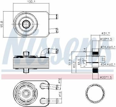 Eļļas radiators, Motoreļļa NISSENS 91111 6