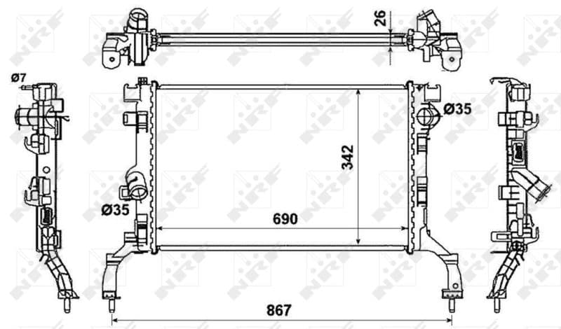 Radiators, Motora dzesēšanas sistēma NRF 53967 1