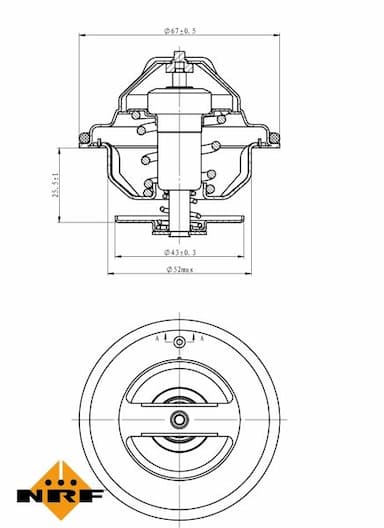 Termostats, Dzesēšanas šķidrums NRF 725067 5