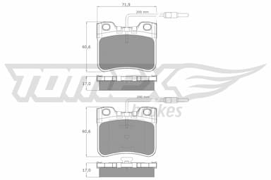 Bremžu uzliku kompl., Disku bremzes TOMEX Brakes TX 11-98 1