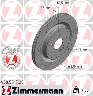 Bremžu diski ZIMMERMANN 400.5517.20 1