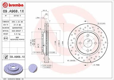 Bremžu diski BREMBO 09.A968.1X 1