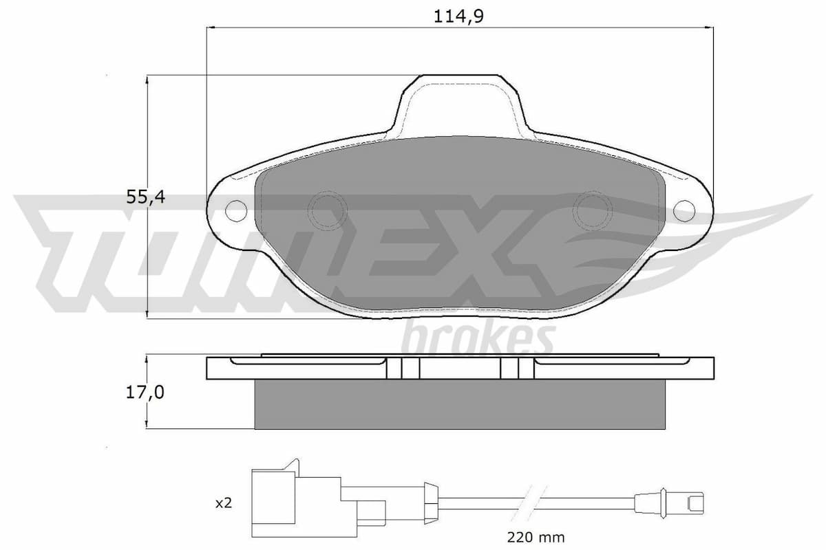 Bremžu uzliku kompl., Disku bremzes TOMEX Brakes TX 10-72 1