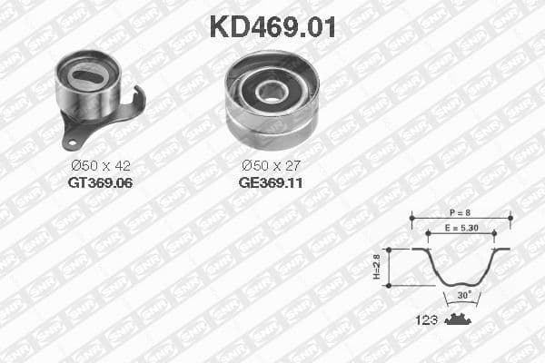 Zobsiksnas komplekts SNR KD469.01 1