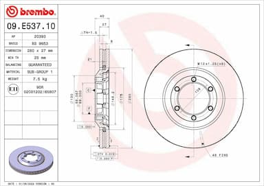 Bremžu diski BREMBO 09.E537.10 1