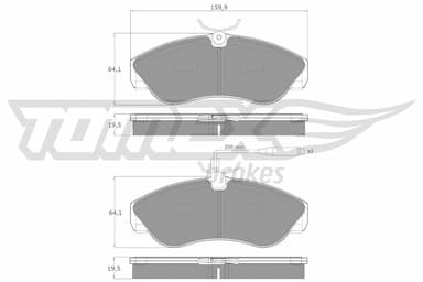 Bremžu uzliku kompl., Disku bremzes TOMEX Brakes TX 11-73 1