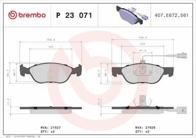 Bremžu uzliku kompl., Disku bremzes BREMBO P 23 071 1