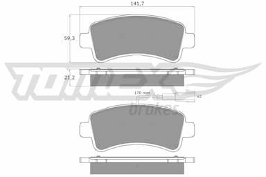 Bremžu uzliku kompl., Disku bremzes TOMEX Brakes TX 18-11 1