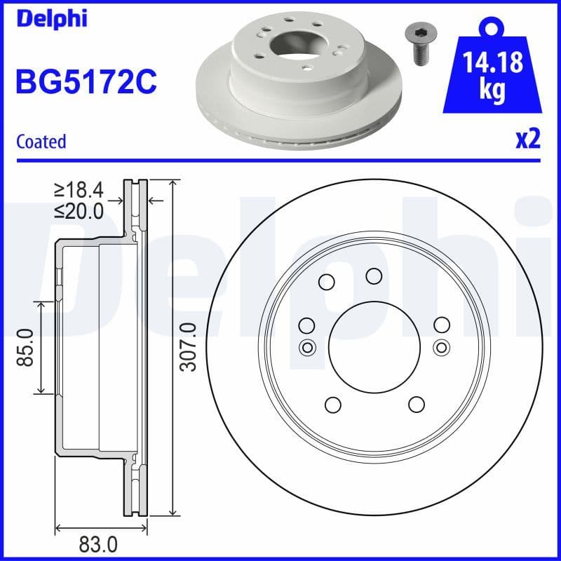 Bremžu diski DELPHI BG5172C 1