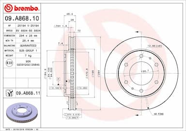 Bremžu diski BREMBO 09.A868.11 1