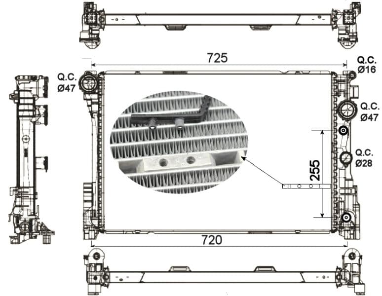 Radiators, Motora dzesēšanas sistēma NRF 53141 1