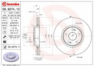 Bremžu diski BREMBO 09.9074.11 1