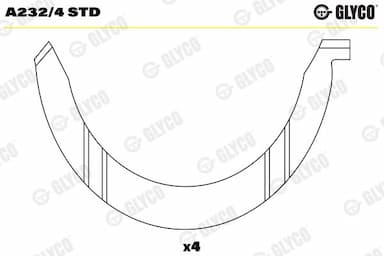 Distancpaplāksne, Kloķvārpsta GLYCO A232/4 STD 1