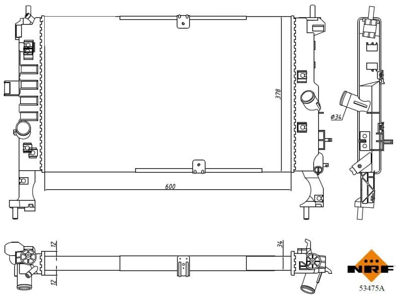 Radiators, Motora dzesēšanas sistēma NRF 53475A 1