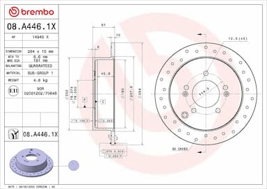 Bremžu diski BREMBO 08.A446.1X 1