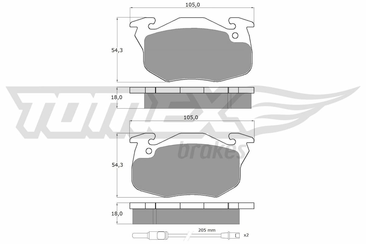 Bremžu uzliku kompl., Disku bremzes TOMEX Brakes TX 10-34 1