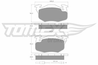 Bremžu uzliku kompl., Disku bremzes TOMEX Brakes TX 10-34 1