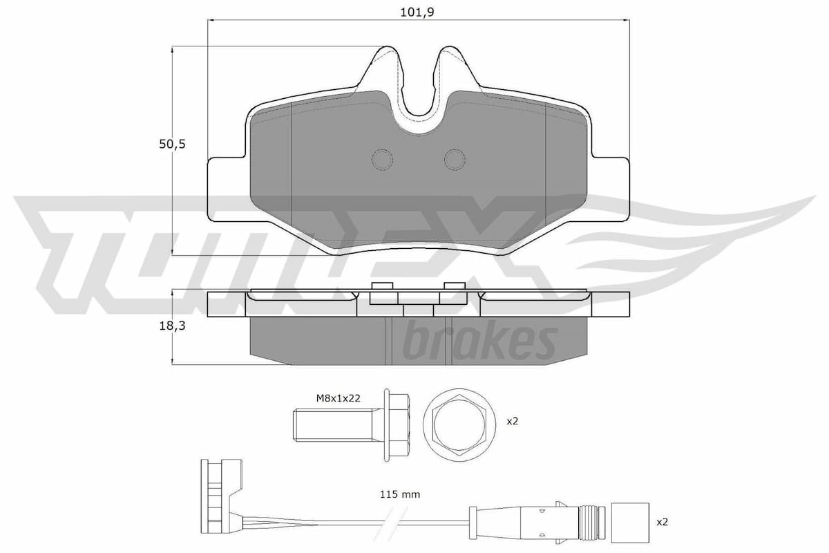 Bremžu uzliku kompl., Disku bremzes TOMEX Brakes TX 15-13 1