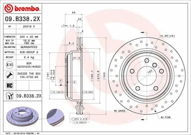 Bremžu diski BREMBO 09.B338.2X 1