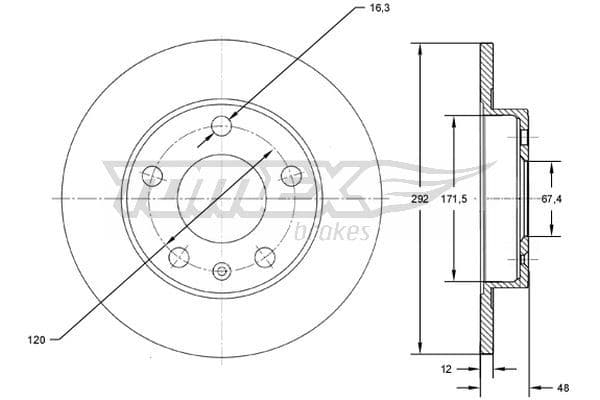 Bremžu diski TOMEX Brakes TX 72-70 1